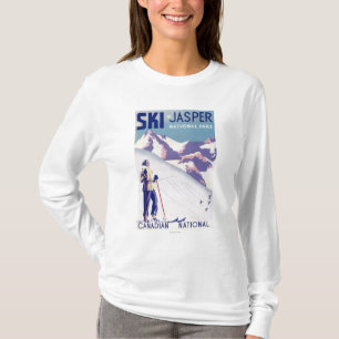 Frau, die offenes Steigungs-Plakat aufwirft T-Shirt