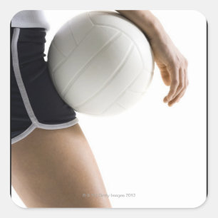 Frau, die Volleyball spielt Quadratischer Aufkleber