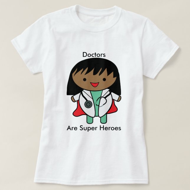 Frau Doktor Black Super Hero Personalize T-Shirt (Design vorne)