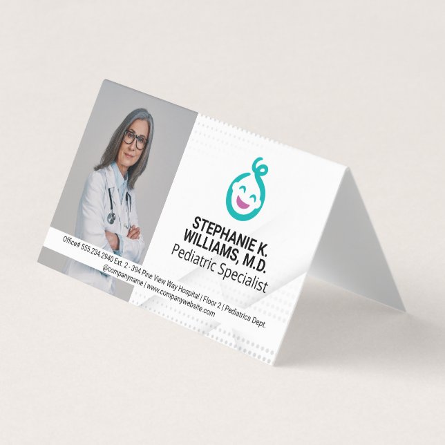 Frau Doktor | Pediatrie Baby Logo Visitenkarten (Vorderseite)