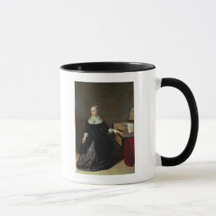 Frau durch einen Virginal Tasse