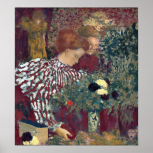 Frau Edouard Vuillard in einem gestreiften Kleid Poster