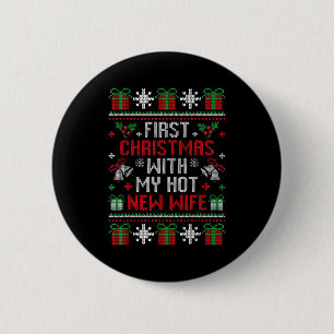 Frau Ehemann erstes Weihnachten Frisch verheiratet Button