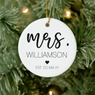 Frau Elegant Individuelle Name Wedding New Couple Keramik Ornament