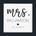 Frau Elegant Individuelle Name Wedding New Couple  Magnet<br><div class="desc">Frau Elegant Individuelle Name Hochzeit New Couple Geschenke!</div>
