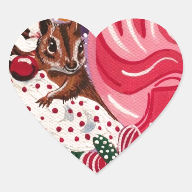 "Frau Elizabeth's Peppermint World" Herz-Aufkleber (Vorderseite)