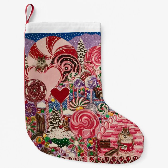 "Frau Elizabeths Peppermint World" Kleiner Weihnachtsstrumpf (Vorderseite)