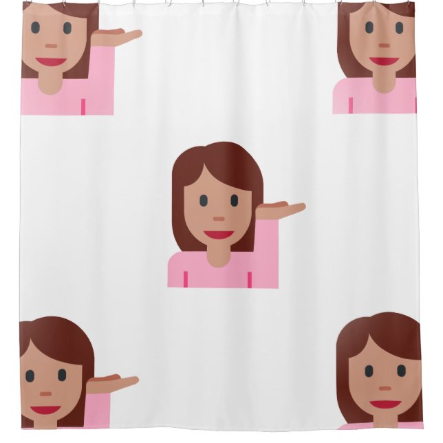 Frau Emoji Duschvorhang (Vorderseite)