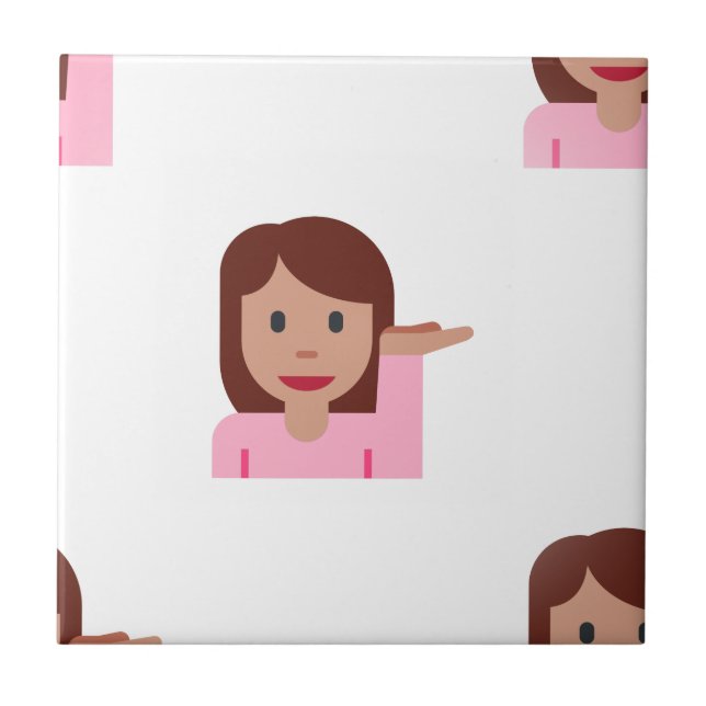 Frau Emoji Fliese (Vorderseite)