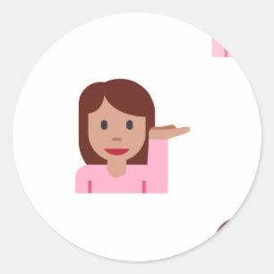 Frau Emoji Runder Aufkleber