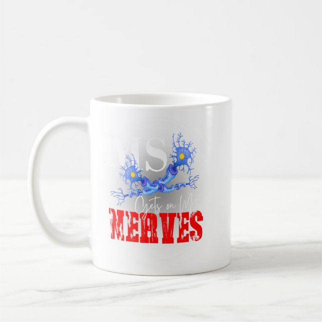 Frau erhält Einsicht in meine Nerven-Multipler Skl Kaffeetasse (Links)