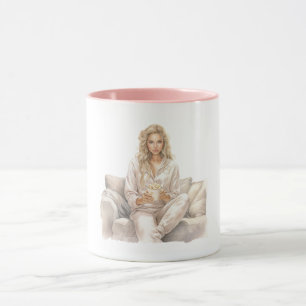 Frau Erröten Filmzeit Popcorn Tasse