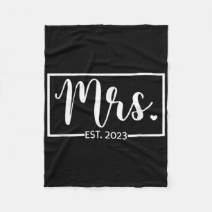 Frau Est. 2023 Frisch Vermählt Hochzeit Ehefrau He Fleecedecke