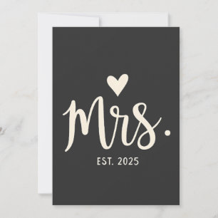 Frau Est. 2025 Ehemännisch Bride Verlobung Wedding Dankeskarte