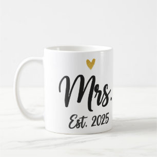 Frau Est. 2025" Goldene Herzblüte zur Tasse