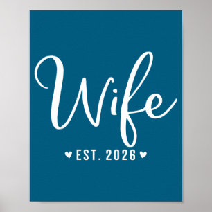 Frau est 2026 frisch vermähltes Paar Hochzeit Flit Poster