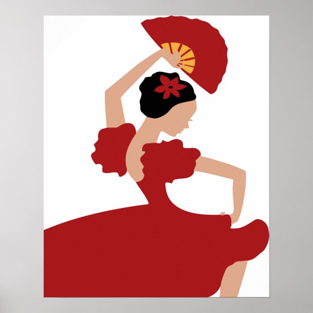 Frau Flamenco Dancer Poster (Vorne)