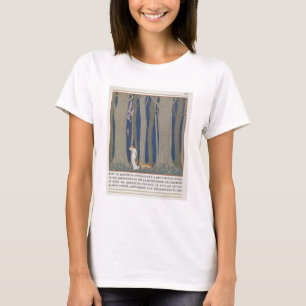 Frau folgte von einem Leoparden, Illustration von T-Shirt