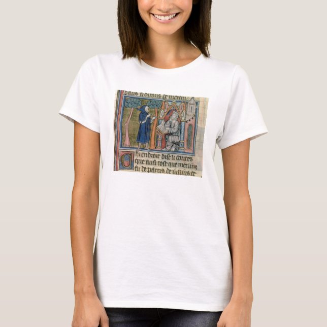 Frau Fr. 95 f.268 Merlin diktiert Blais die Geschi T-Shirt (Vorderseite)