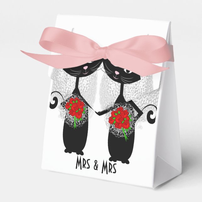 Frau & Frau Lesbian Couple Personalisiert Wedding Geschenkschachtel (Vorderseite)