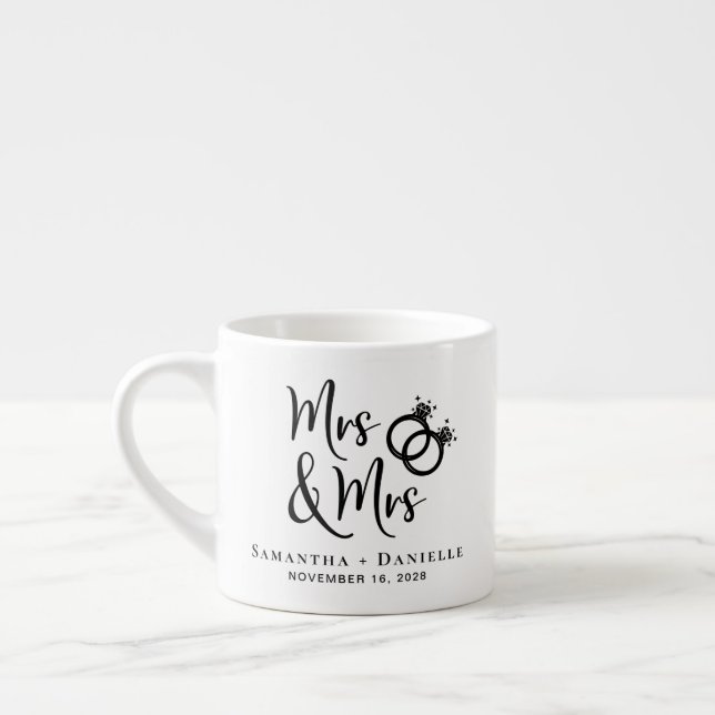 Frau & Frau Lesbian Gastgeschenk Hochzeit Espressotasse (Links)