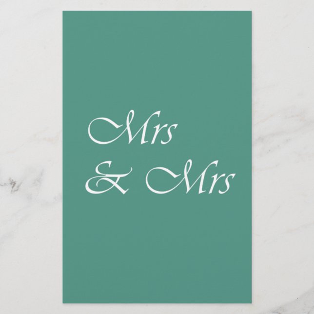 Frau & Frau Typografie Briefpapier (Vorderseite)