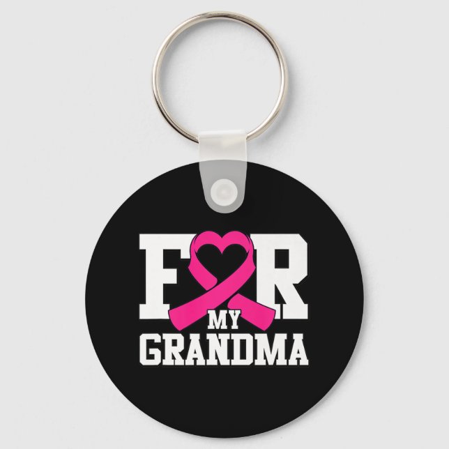 Frau für mein Oma Brustkrebs Bewusstsein rosa Schlüsselanhänger (Vorderseite)