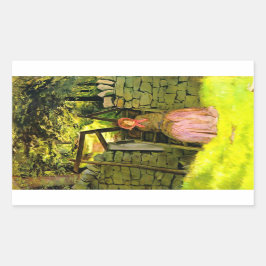 Frau Gewartet (von John Everett Millais) Rechteckiger Aufkleber