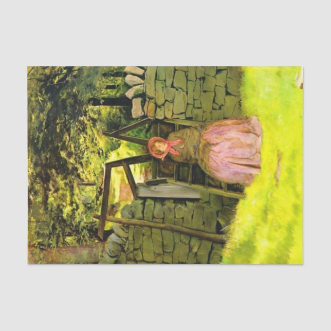 Frau Gewartet (von John Everett Millais) Seidenpapier (Vorderseite)