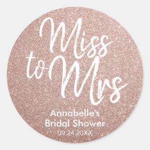 Frau Glam Pink Rose Gold Brautparty Runder Aufkleber
