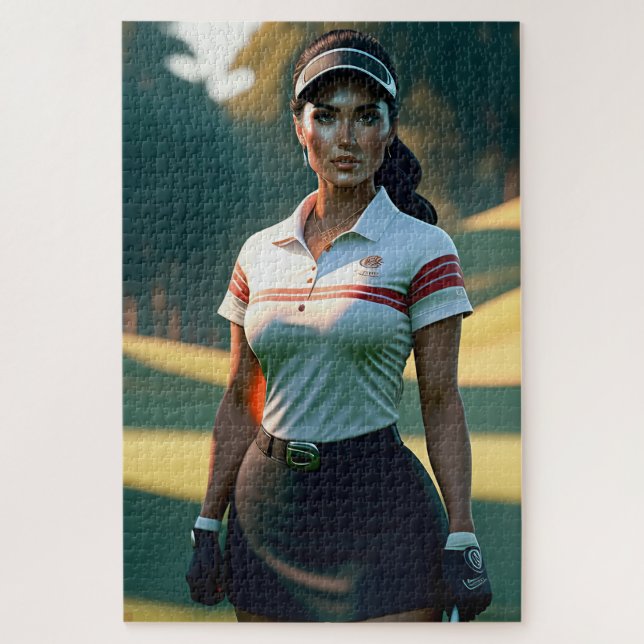 Frau Golfer 1014 Stück Jigsaw Puzzle (Vertikal)