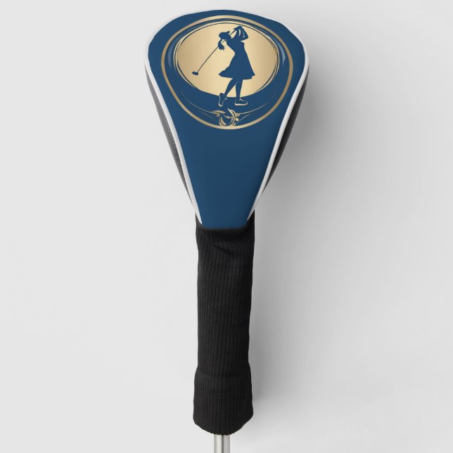 Frau Golfer Design Golf Head Cover Headcover (Vorderseite)