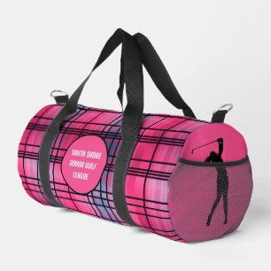 Frau Golfer "Hot PInk" Kariert Duffle Bag