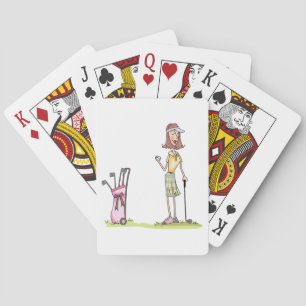 Frau Golfer Spielkarten