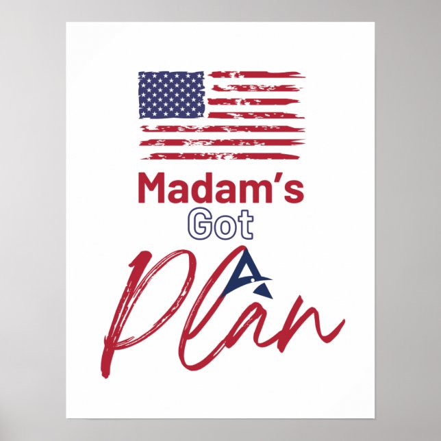 Frau Got einen Plan für die amerikanischen Flaggen Poster (Vorne)