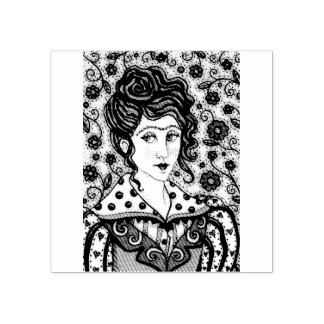 FRAU, GOTHISCHE PORTRAIT RUBBER BRIEFMARKE GUMMISTEMPEL