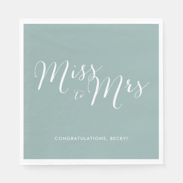Frau Green Brautparty Party Napkins Serviette (Vorderseite)