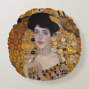 Frau Gustav Klimt   geänderter Versions-  Rundes Kissen