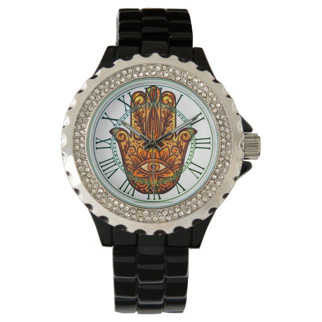Frau Hamsa Armbanduhr (Vorderseite)