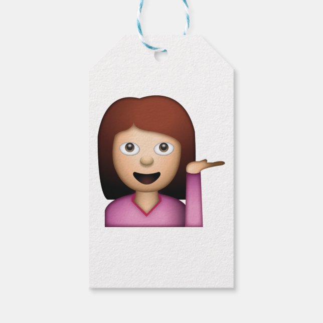 Frau Handgesture - Emoji Geschenkanhänger (Rückseite)