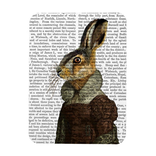 Frau Hare Portrait Magnet (Vertikal)