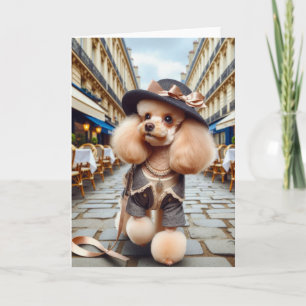 Frau Harris a Poodle in Paris Karte