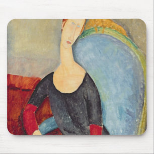Frau Hebuterne in blauen Chair, 1918 Mousepad