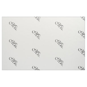 Frau Hochzeit initial schwarz weiß modern kundensp Stoff