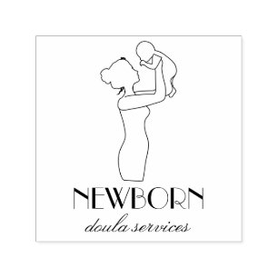 Frau Hugging Newborn Baby Permastempel
