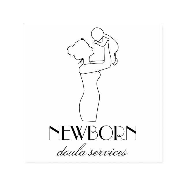 Frau Hugging Newborn Baby Permastempel (Design)