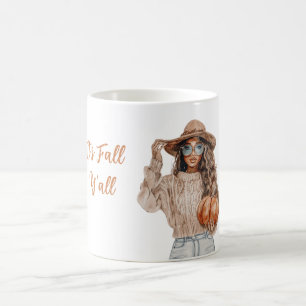 Frau Hut Kürbis Es Ist Herbst Leute Kaffeetasse