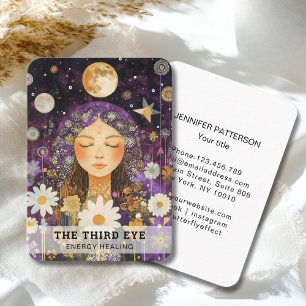 Frau Illustration Energie Heiler Reiki Spirituell Visitenkarte