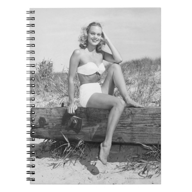 Frau im Bikini Notizblock (Vorderseite)