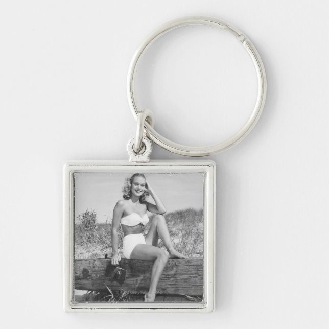 Frau im Bikini Schlüsselanhänger (Vorne)